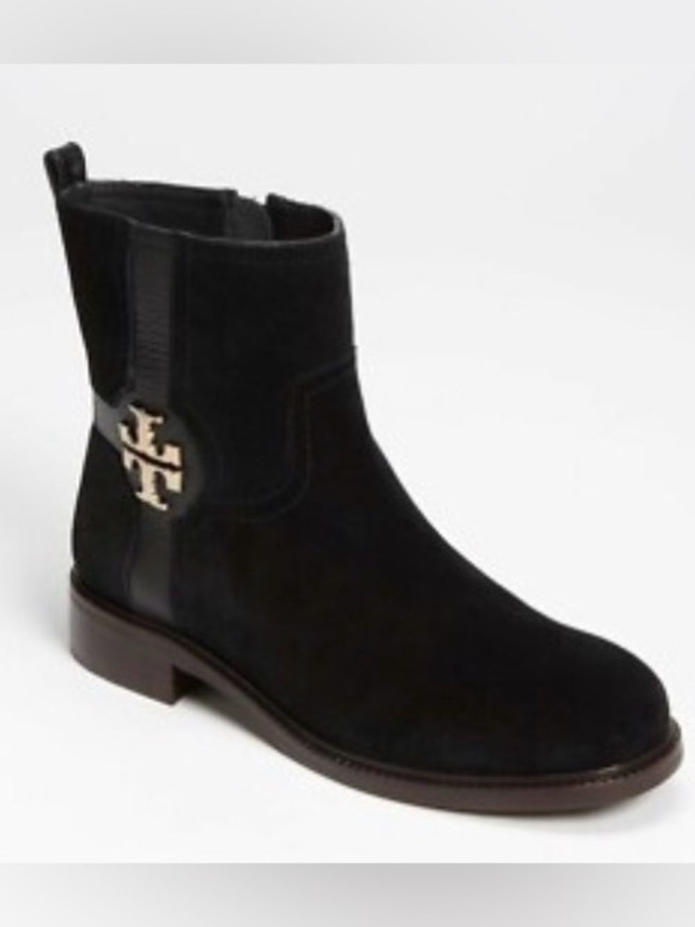 Tory Burch Alaina black Suede ankle boots, size 8 gentle worn, Made in Brazil